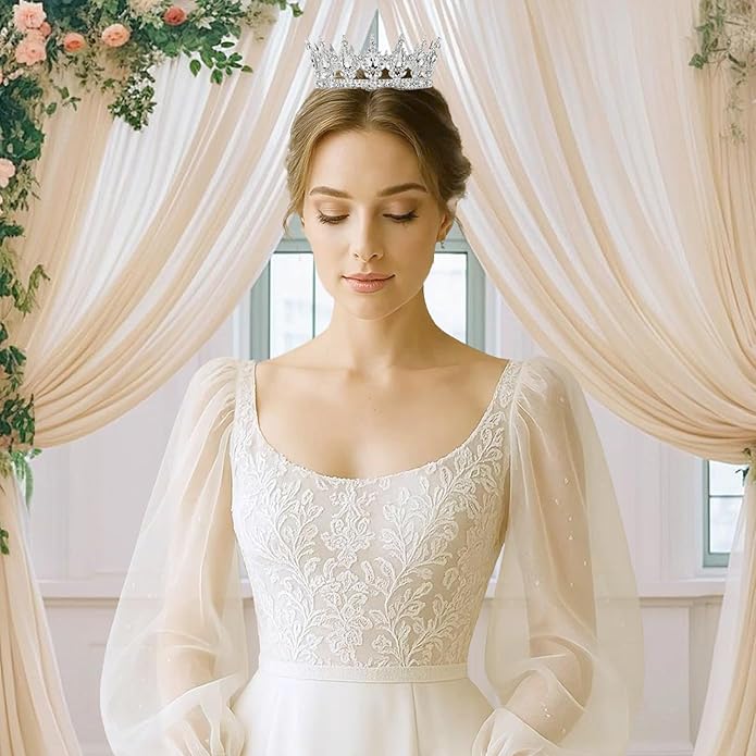 Gold Crown for Women, Crystal Queen Tiaras Headband Wedding Bridal Hair Accessories, Birthday Party Prom Cake Topper