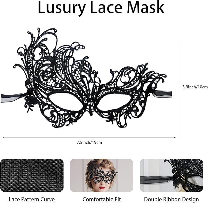 Erythem Couples Masquerade Mask Set - Venetian Party Masks for Women & Men - Halloween Costume & Mardi Gras