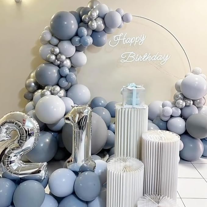 Dusty Blue Balloons, 66pack 12inch Slate Blue Latex Party Balloons for Wedding, Birthday, Graduation, Bridal Shower, Baby Shower, Gender Reveal, Anniversary Party Decorations