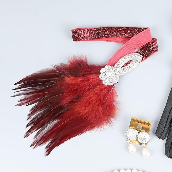 1920s Flapper Accessories Sets Roaring 20s Gatsby Costume Accessories Set for Women