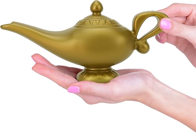 Skeleteen Arabian Genie Oil Lamp - Aladdin's Gold Magic Genie Lamp Costume Accessory - 1 Piece