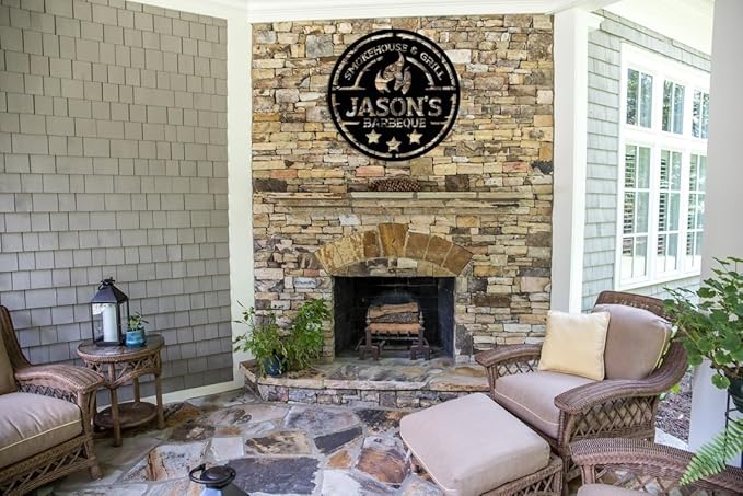 Personalized Metal Barbecue Wall Sign, Custom Barbecues Sign for Outdoor, Large BBQ, Barbecue Metal, Custom BBQ & Grill Signs, Father's Day Gift, Gift for Dad, Grandpa /2