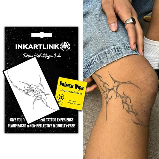 INKARTLINK Semi Permanent Tattoos,Halloween Temporary Tattoo, Party Tattoos, Realistic, Waterproof, Cruelty-free, Non-reflective (Blade)