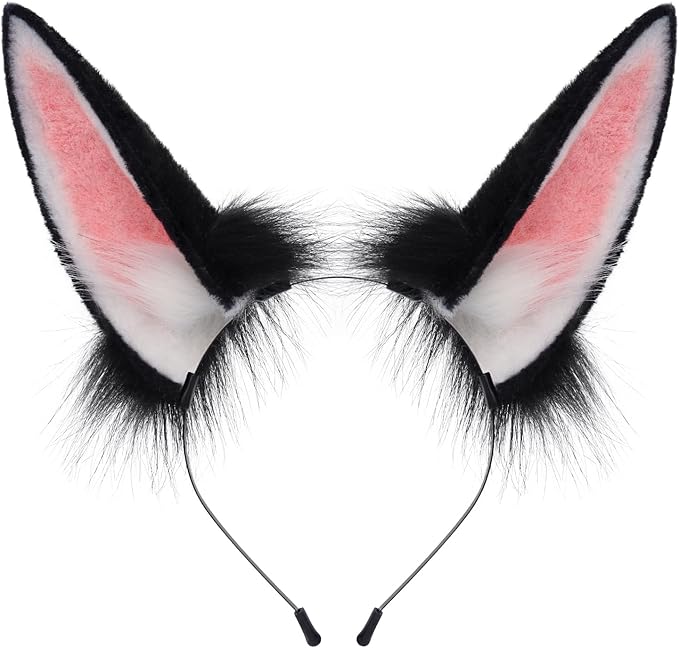 Faux Fur Plush Animal Cat Fox Ears Headband Furry Cute Headwear for Parties Cosplay Costumen Accessory