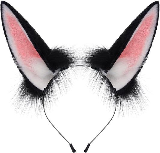 Faux Fur Plush Animal Cat Fox Ears Headband Furry Cute Headwear for Parties Cosplay Costumen Accessory