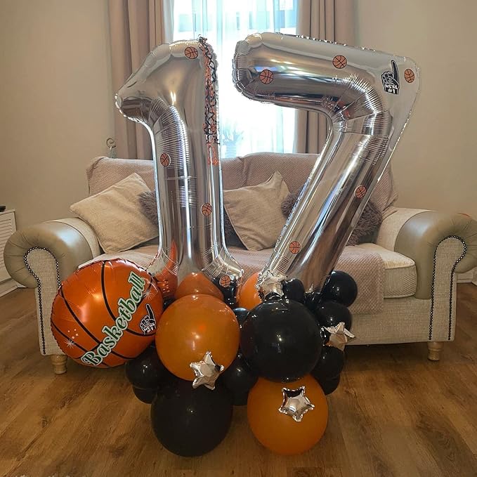 40 Inch Silver 17 Number Balloons Giant 17 Balloons Silver Birthday 17 Balloons 17th Birthday Anniversary Party Decorations Supplies