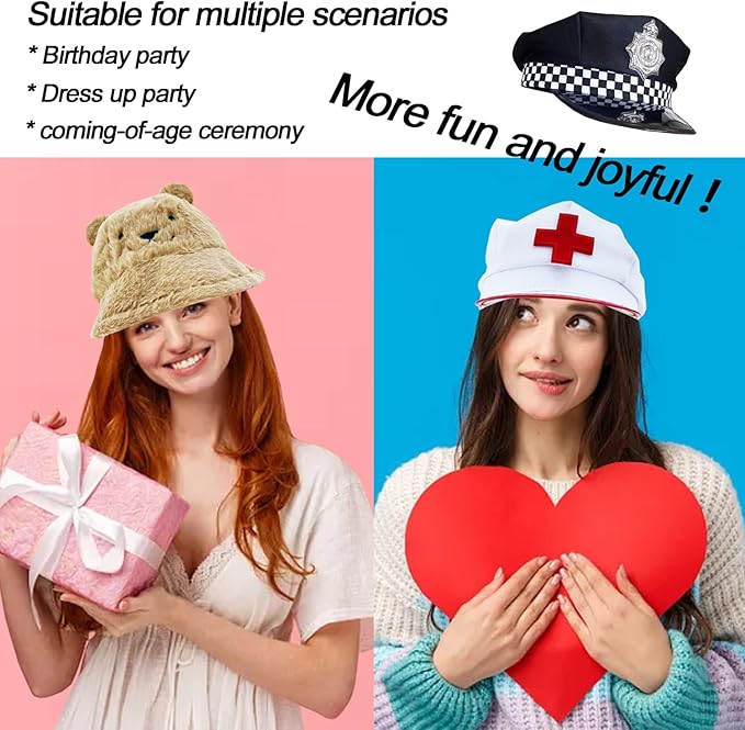 12 Assorted Funny Hats Dress Up Costume Hats Crazy Party Hat Photo Booth Props Hatss for Teen Adult
