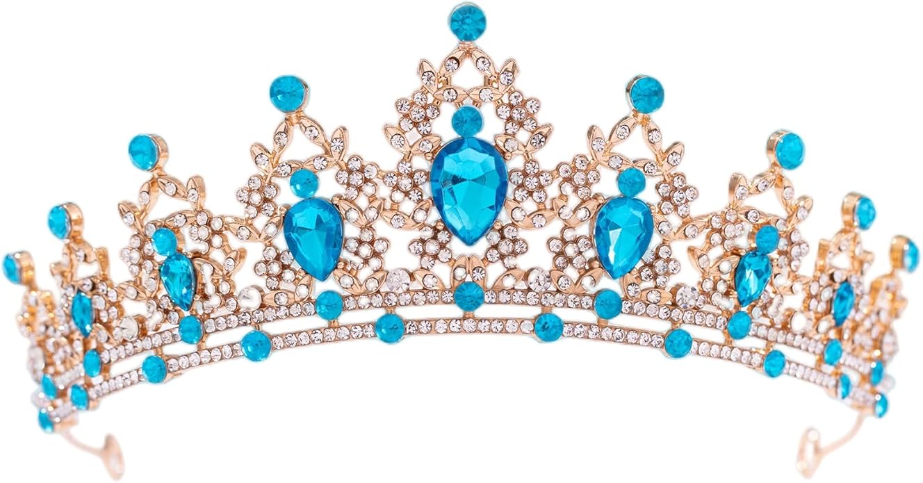FORSEVEN Crystal Tiaras for Women, Wedding Tiaras and Crowns for Women Tiaras for Birthday Party Princess Crown Hair Accessories Bride Rhinestone Halloween Decorations Headband