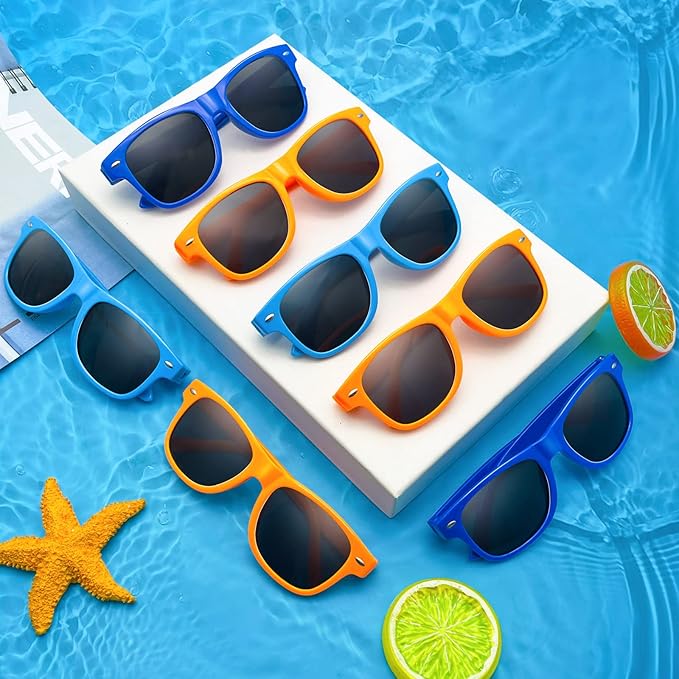 Pibupibu Kids Neon Colors Party Favor Supplies Unisex Sunglasses Pack of 8