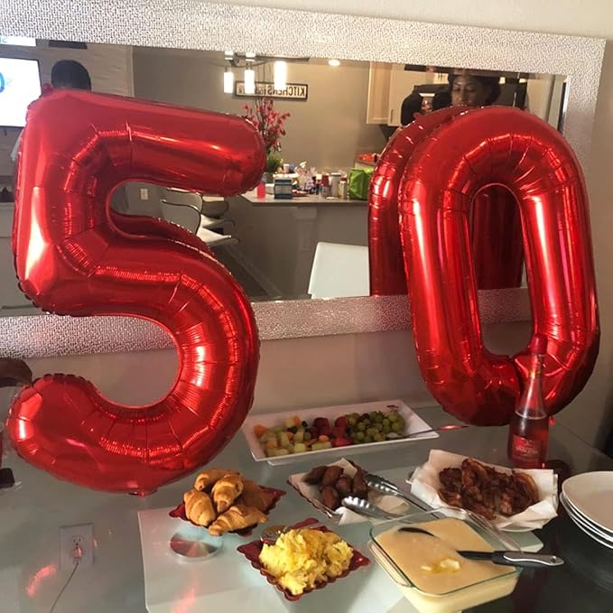 40 Inch Red Number 5 Balloon Large Red Foil Balloon Red 5 Balloons Mylar Helium Balloon for 5th Birthday Party Decorations Girls Boys Baby Shower Wedding Anniversary Decoration