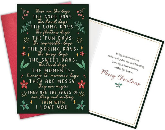 Romantic Christmas Card for Him Her, Warm Holiday Wishes Card for Husband, Wife, Partner, Christmas Wedding Gift for Couples, Lovers