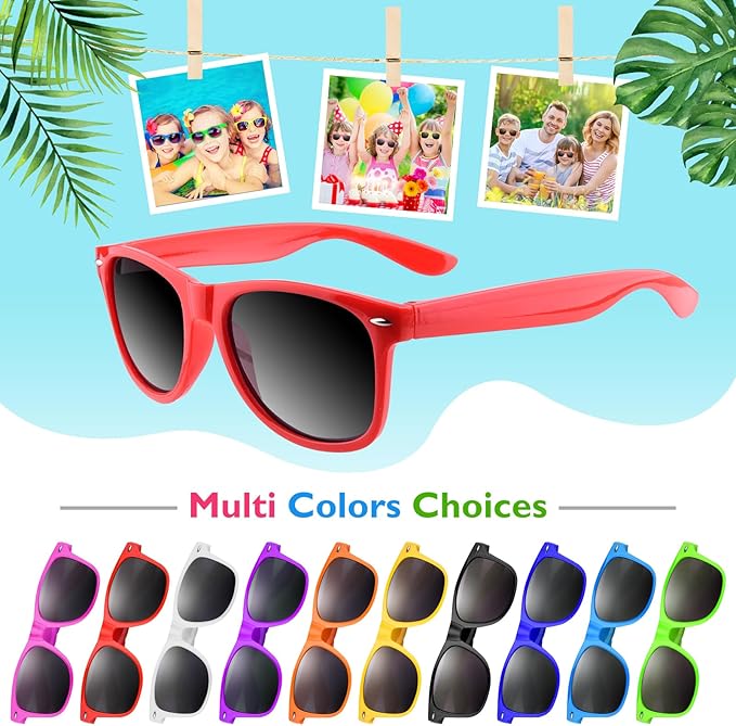 10 Pack Neon Sunglasses Unisex Party Sunglass Favors for Birthday Party Summer Beach Pool Party Supplies