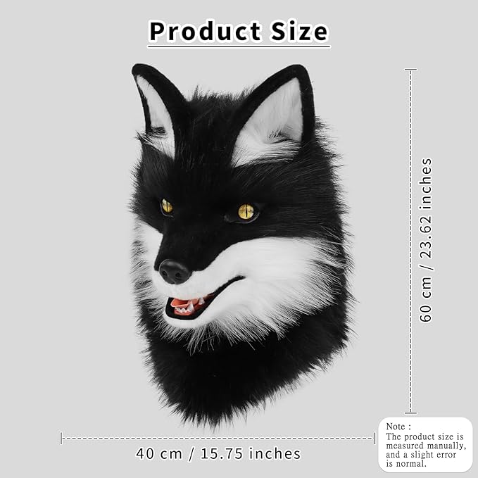 Animal Wolf Mask Cosplay Costume Accessories Furry Faux Fur Dog Fox Full Head Therian Masks Anime Dress up Party