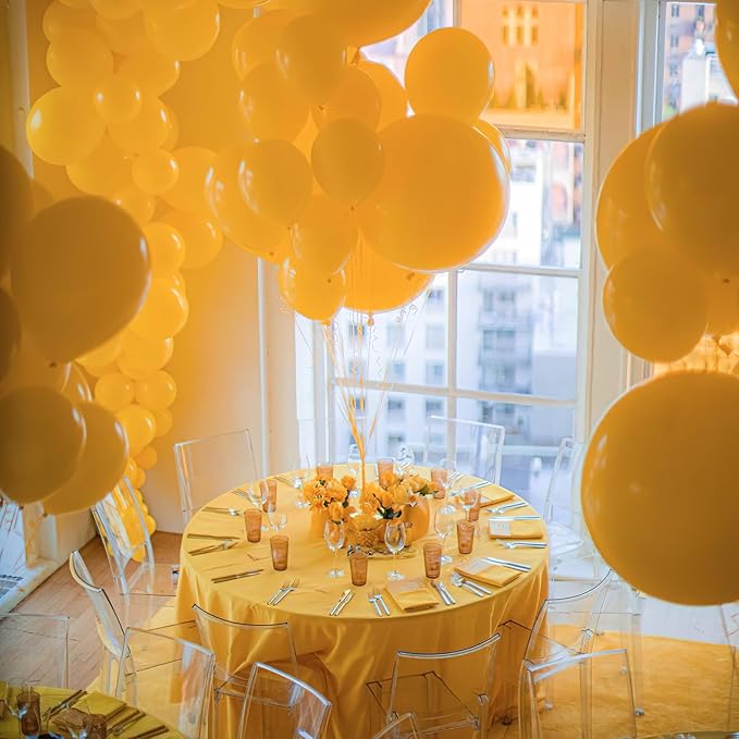 PartyWoo Mustard Yellow Balloons 100 pcs Different Sizes of 36 18 12 10 5 Inch Fall Color Orange Yellow Balloon Arch Kit Garland for Thanksgiving Baby Shower Birthday Party Decorations Orange-Y10