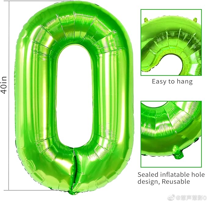 Smlpuame 40 inch Number Balloon 0-9 Green Large Number 7 Balloons,Digital Balloons for Birthday Party Celebration Decorations Supplies, Helium Foil Number Balloons for Wedding Anniversary