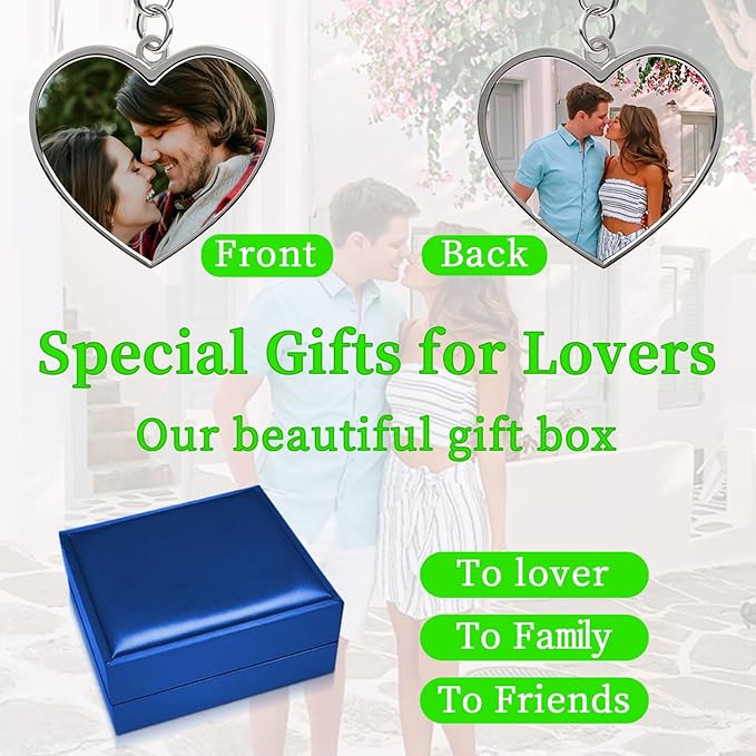 Double Side Custom Keychain with Picture Personalized Engraving Photo Text Customized Gifts for Men Women
