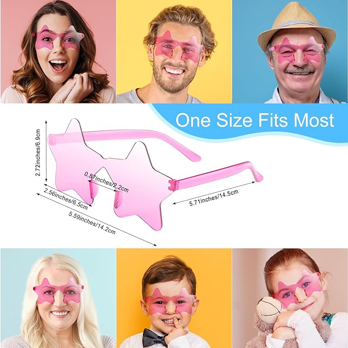 Morcheiong 10/20/30/40 Pack Star Sunglasses Colorful Rimless Sunglasses, Cool Pool Wedding Party Favor Pentagram Glasses