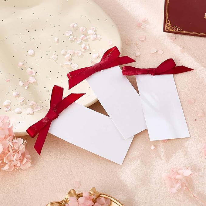 60pcs Name Cards for Table Setting,1.77x 3.74inces Place Cards, Wedding Place Cards.Wedding Name Tags.Present Tags with String Attached.and Reserved Signs for Wedding Seating.(Wine Red)