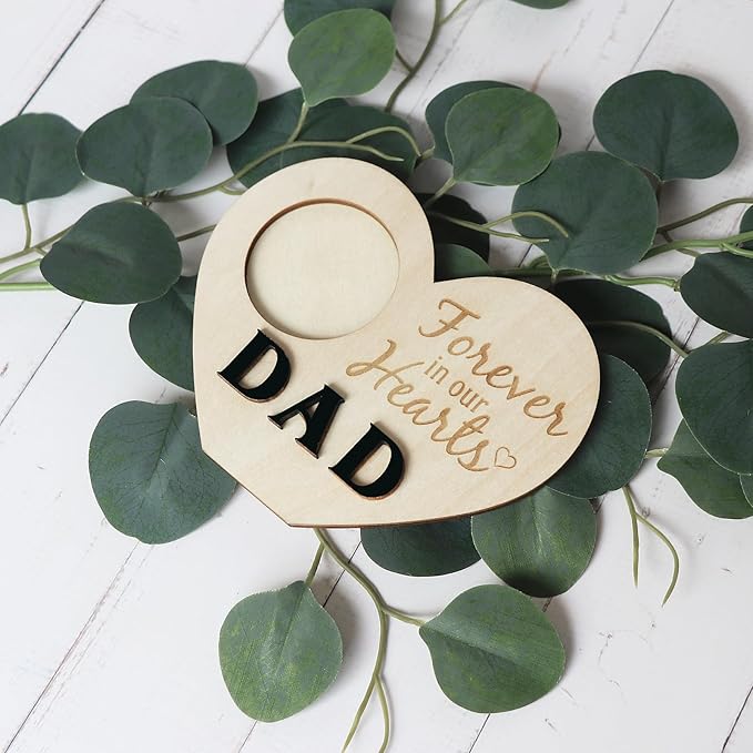 Personalized Loss of Loved One Photo Frame Memorial，Custom lock of Hair Keepsake Jar,Remembrance，Bereavement,Sympathy Gift for Lost Mom, Dad， Friends, Sisters, Grandparents (dad H2)