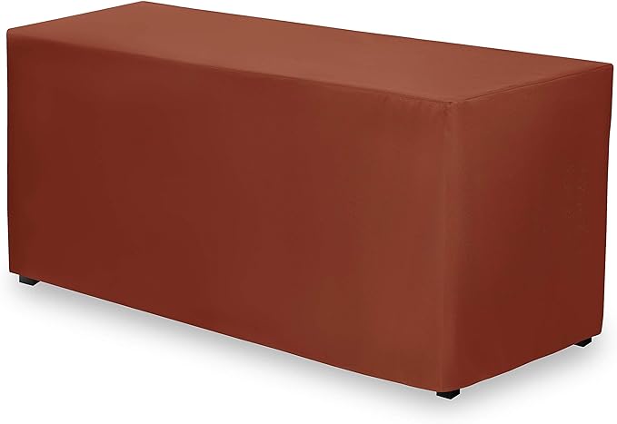 Gee Di Moda Fitted Tablecloth - 72 x 30 Inch Burnt Orange Fitted Table Cloth for 6 Foot Rectangle Table - Heavy Duty Washable Fabric - for 6 Ft Buffet Table Holiday Party Dinner Wedding & Trade Show
