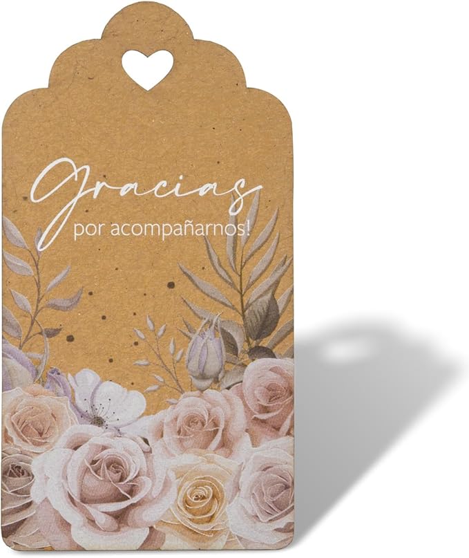 Summer-Ray 50pcs Kraft Thank You for Coming Gift Tags – Rustic Gift Tags for Wedding Birthday Tea Party (Gracias por acompañarnos!)