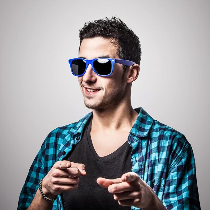 Pibupibu Neon Colors Party Favor Supplies Unisex Sunglasses Pack of 8