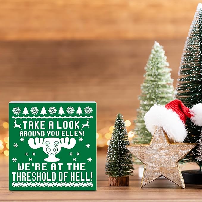 Christmas Vacation Story Decorations, Christmas Holiday Decor for Home Bathroom, Cute Xmas Vacation Decor for Office Table, Funny Xmas Holiday Story Movie Gifts 5 x 5 Inch