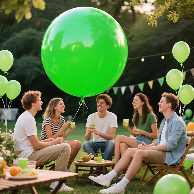 KAWKALSH Lime Green Balloons 9pcs 36 Inch Extra Large Big Jumbo Giant Neon Yellowish Light Green Latex Balloons for Graduation Halloween Summer Baby Showers Birthday Party Decorations