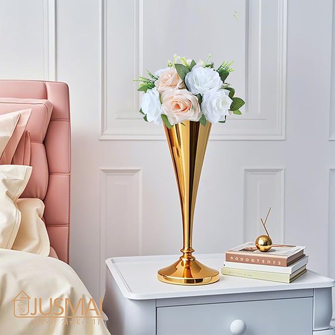 Artificial Flowers Ball 4 Pcs Champagne White Flowers Wedding Table Centerpiece Table Decorations Flower Arrangement for Table Flowers centerpieces Wedding Flowers Wedding centerpieces