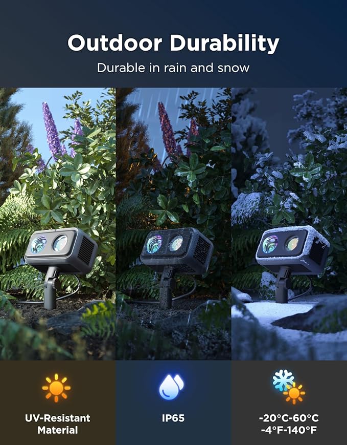 Govee Outdoor Projector Light, Upgraded Aurora Star Projector with 16 RGB Patterns, 50+ Scene Modes for Indoor & Outdoor Holiday Decor, Works with Alexa, Google, Matter, IP65 Waterproof