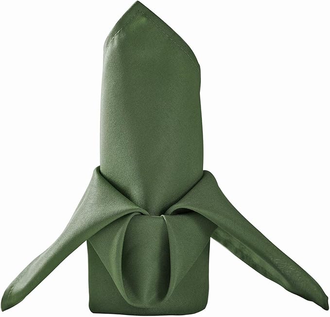 50pcs Polyester Cloth Napkins - 20 x 20 inch Willow Dinner Washable Napkins with Hemmed Edges for Restaurant/Wedding/Hotel(50,Willow)