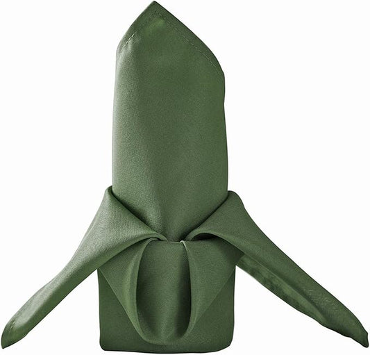 50pcs Polyester Cloth Napkins - 20 x 20 inch Willow Dinner Washable Napkins with Hemmed Edges for Restaurant/Wedding/Hotel(50,Willow)