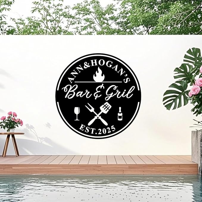 Personalized Metal Barbecue Wall Sign, Custom Barbecues Sign for Outdoor, Large BBQ, Barbecue Metal, Custom BBQ & Grill Signs, Father's Day Gift, Gift for Dad, Grandpa /1