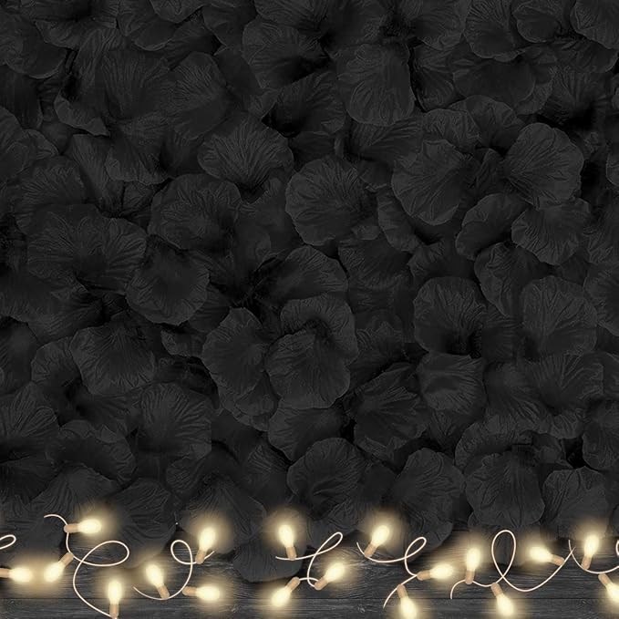 4500 Pack Black Rose Petals,Artificial Roses Flower Petals for Romantic Night,Valentine's Day and Weddings