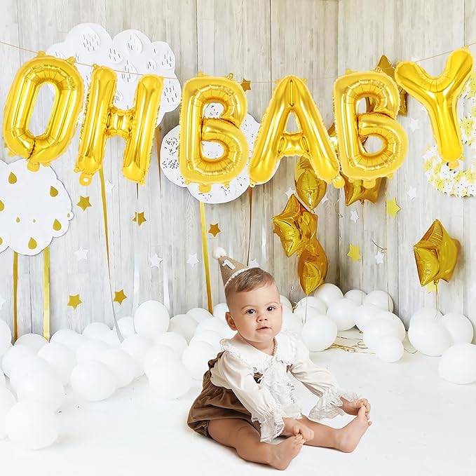 26 Pcs Gold Letter Balloons,16 Inch Foil Alphabet Letter Balloons,Letter A-Z Balloon Banner Custom Phrase Balloon for Birthday Party Wedding Anniversary Decoration (Gold 26pcs)