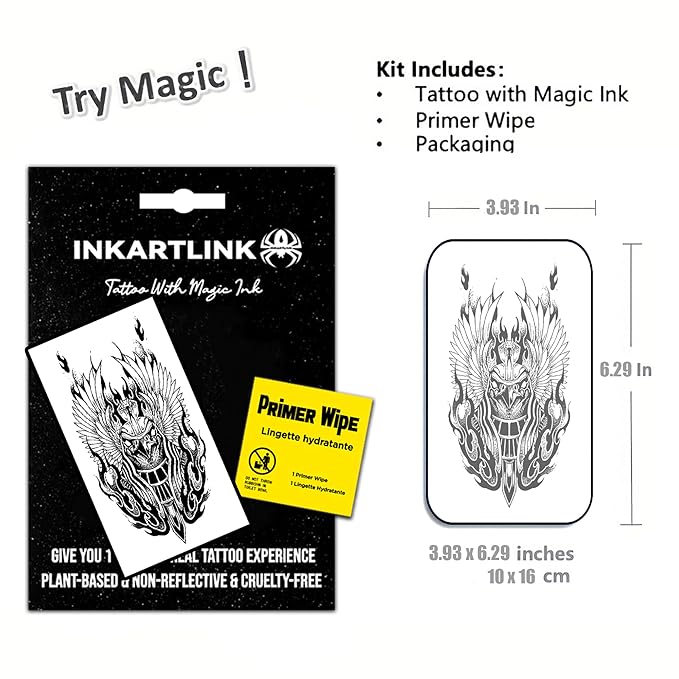 INKARTLINK Temporary Tattoos, realistic arm tattoos, lasting 7-15 days, waterproof and non-reflective, unique design (Eagle Head)