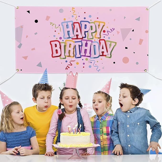 2 Pack 2 x 4ft White Craft Blank Banner - Oxford Cloth Heat Transfer Printing Sign with 8 Ropes, for Art Projects, Happy Birthday Parties Decorations