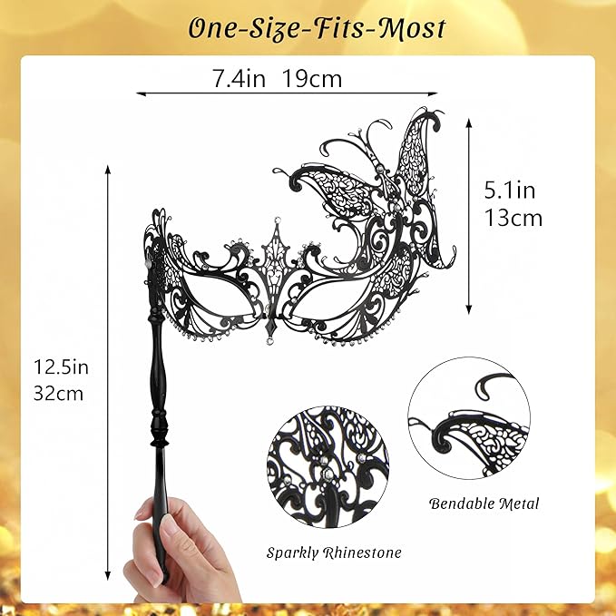 YU FENG Venetian Masquerade Mask for Women Couples Besties-Prom,Balls,Mardi Gras,Halloween and Parties Costume Mask
