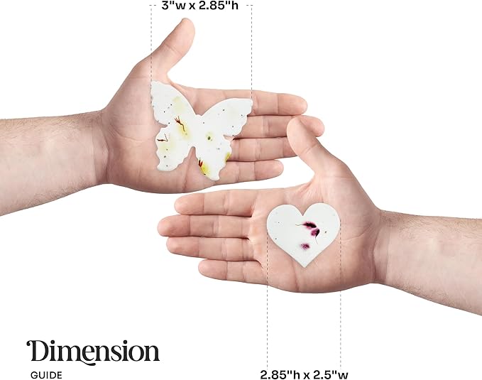 48pcs Seed Paper – 24pcs Hearts & 24pcs Butterflies Plantable Wildflower, Writable & Plantable Gift for Moms, & Plant Lover, Ideal for Weddings, Baby Shower, Memorial, & Celebrations