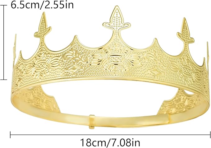 King Crown for Men Crowns Tiara for Birthday Party Costume