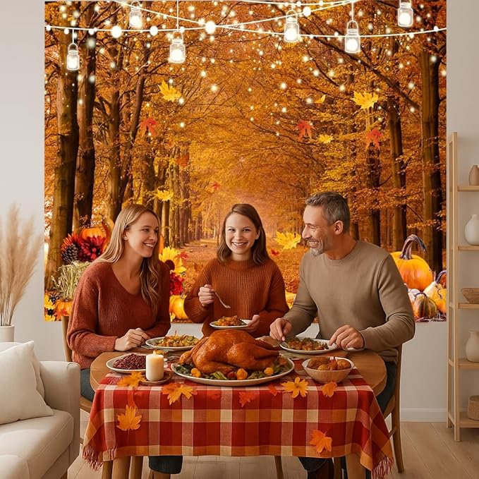 LTLYH 7x5ft Fall Forest Photography Backdrop Fall Harvest Backdrop Thanksgiving Background Pumpkin Decoration Party Backdrops Fall Photo Backdrop 185