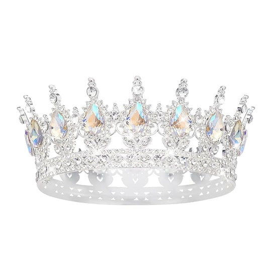 Queen Crown Rhinestone Wedding Crowns and Tiaras for Women Costume Party Hair Accessories Princess Birthday Crown Crystal Bridal Crown (Silver & Moonlight Crown)