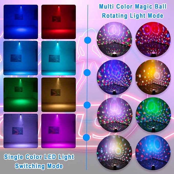 Disco Ball Light for DJ Party: Strobe Led Dance Stage Lighting Sound Activated Rotating Lamp With Remote Control for Room Indoor Outdoor Kids Ceiling Decor Bar Club Rave Home Wedding Karaoke Christmas