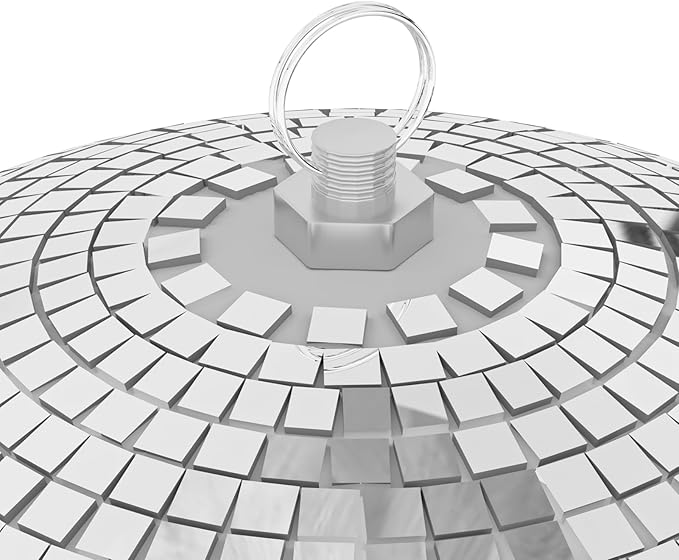 Disco Ball, 12/16/20 Inch Hanging Disco Ball, Mirror Ball for Party Decoration, Wedding, DJ Club, Stage, Birthday, Christmas, New Years Celebration (Silver, 12Inch)