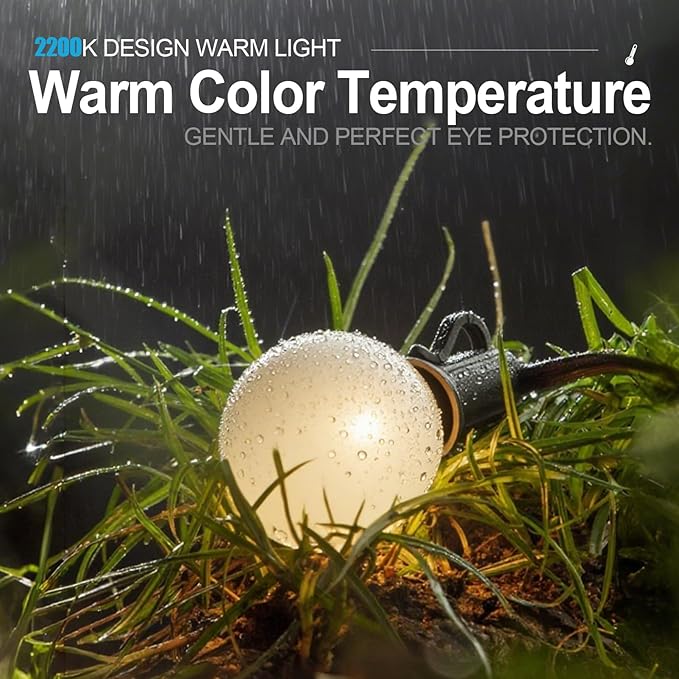 Lightdot 200FT Outdoor String Lights, LED Bistro String Lights with Shatterproof G40 Vintage Bulbs, 2200K Dimmable, Outside Hanging Light Waterproof for Porch,Garden, Backyard, Balcony- ETL Listed