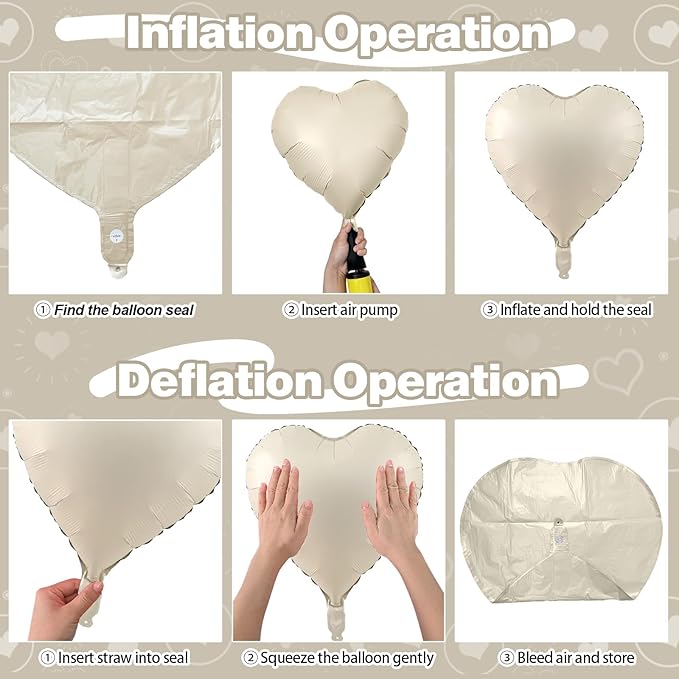 Sage Green Gold Heart Balloons, 12PCS Green Gold Heart Shaped Foil Balloons, 18Inch Green Cream White Heart Helium Foil Balloon for Jungle Woodland Birthday Wedding Baby Shower Party Decoraion