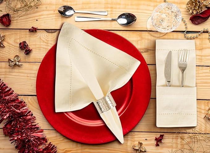 Homidate Cloth Dinner Napkins – Machine Washable Reusable Fabric Napkins for Weddings, Parties & Table Decorations