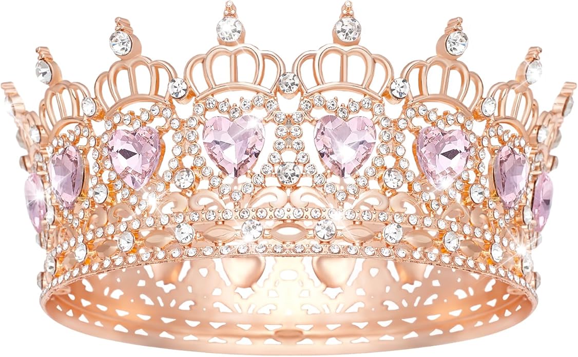 Queen Crown Wedding Rhinestone Heart Crowns and Tiaras for Women Costume Party Hair Accessories Princess BirthdayCrown Crystal Bridal Crown