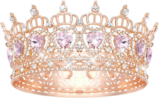 Queen Crown Wedding Rhinestone Heart Crowns and Tiaras for Women Costume Party Hair Accessories Princess BirthdayCrown Crystal Bridal Crown