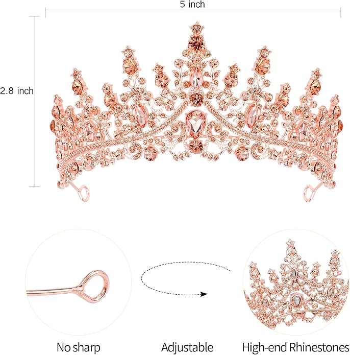 VELSCRUN Birthday Tiara Crowns for Women Girls Crystal Birthday Girl Headband Sash Elegant Princess Crown Happy Birth Party Decorations Women Sisters Birth Gift Hair Accessories